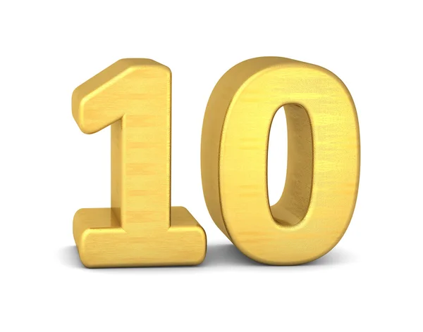 3d number 10 gold — Stock Photo, Image