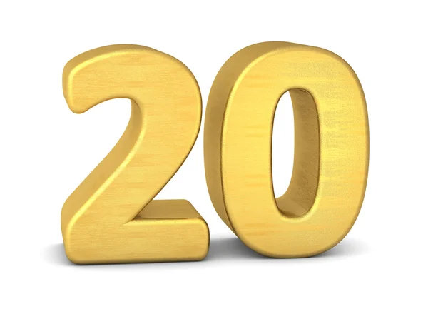 3d numero 20 oro — Foto Stock