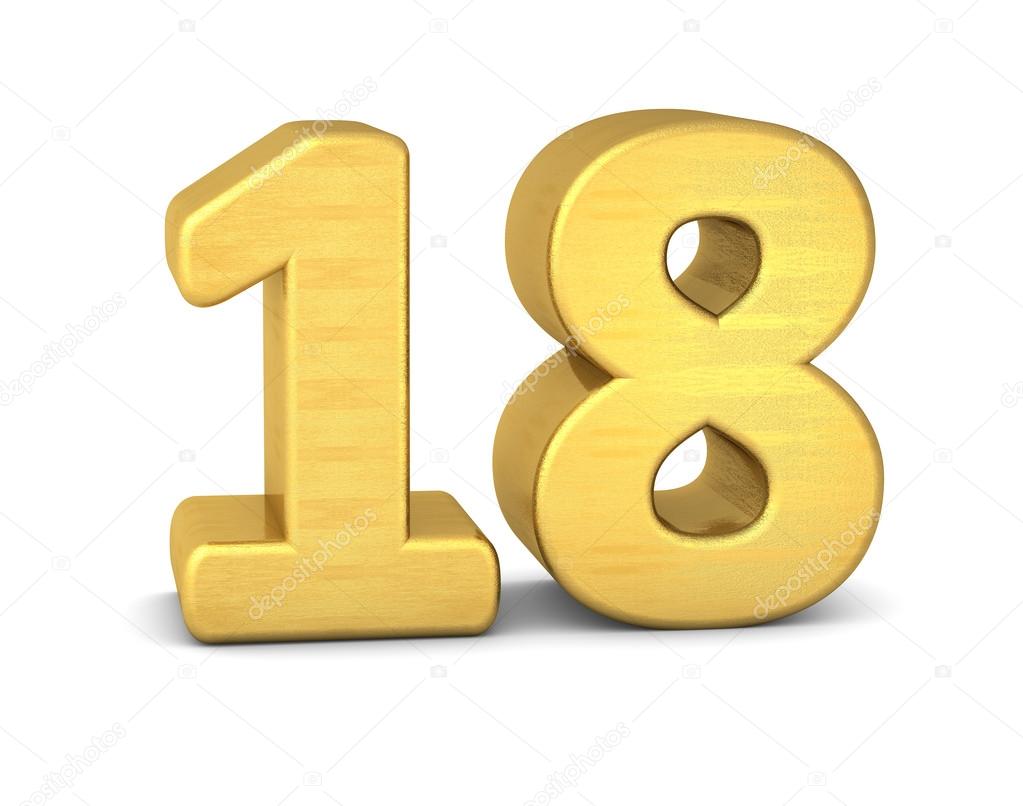 3d number 18 gold Stock Photo by ©imagerun 93257272