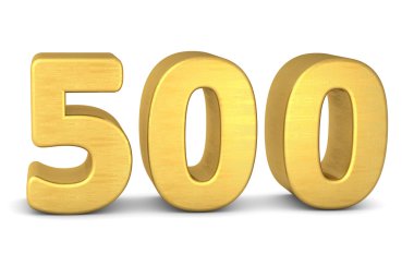 3d number 500 gold clipart