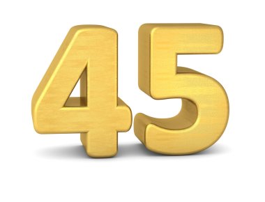 3d number 45 gold clipart