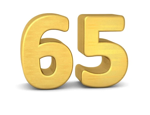 3D nummer 65 guld — Stockfoto