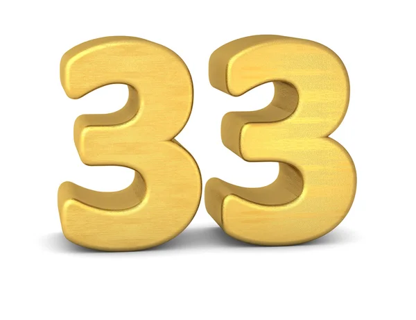 3d número 33 ouro — Fotografia de Stock
