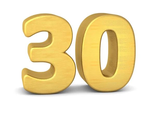 3D-nummer 30 goud — Stockfoto