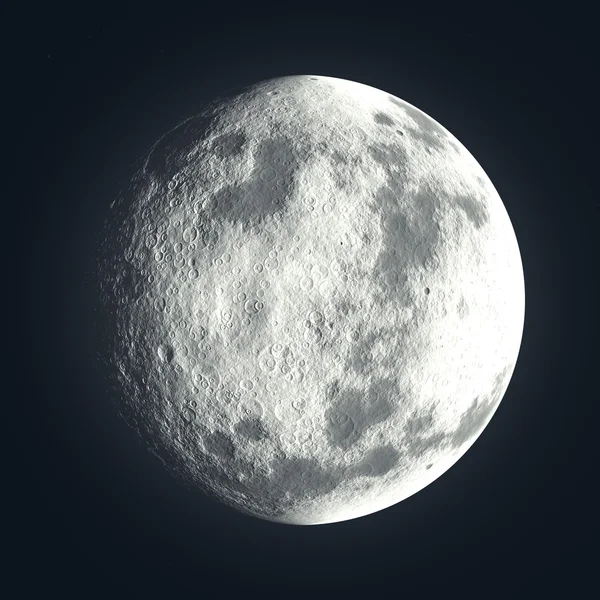 Måne med månekratere – stockfoto