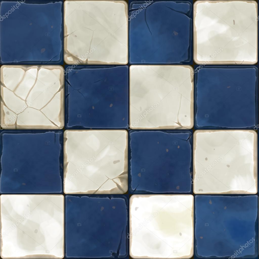 blue white tiles seamless