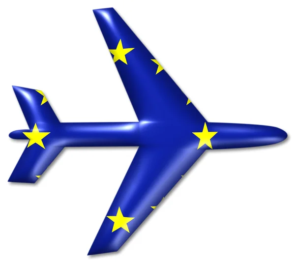 Flygplan Europa unionens symbol — Stockfoto