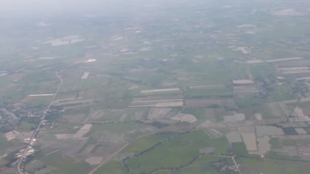 Luchtfoto of vogel Eye View landschap of gebied — Stockvideo