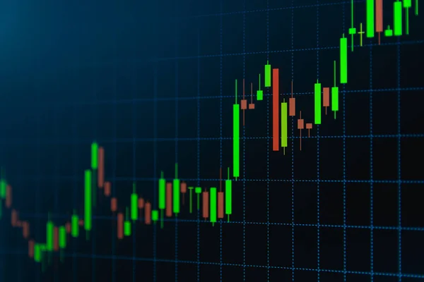 Průběžný Bullish Trend Červená Zelená Stock Graf Nebo Forex Graf — Stock fotografie