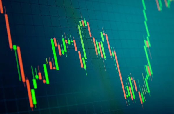 Tiltad Röd Och Grön Lagerdiagram Eller Forex Diagram Och Tabell — Stockfoto