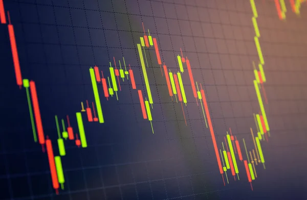 Eğik Kırmızı ve Yeşil Menkul Kıymetler Çizelgesi veya Orange Tone 'da Siyah Arkaplan Üzerinde Eski Çizelge ve Tablo Çizgisi