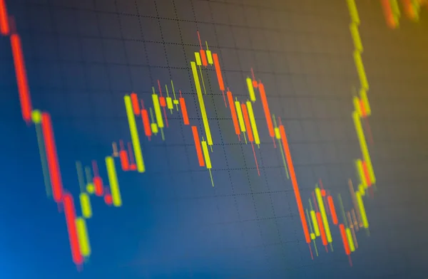 Gráfico Acciones Inclinadas Rojo Verde Gráfico Divisas Línea Tabla Sobre — Foto de Stock