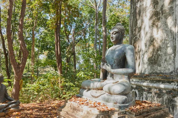 Phayao Thailandia Nov 2020 Zoom Visualizza Statua Buddha Che Primo — Foto Stock