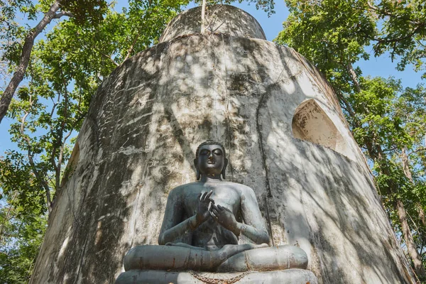 Phayao Thailandia Nov 2020 Zoom View Low Angle Buddha Statua — Foto Stock