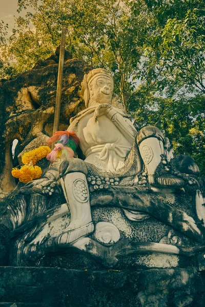 Phayao Tailândia Novembro 2020 Retrato Mármore Sun Wukong Estátua Rei — Fotografia de Stock