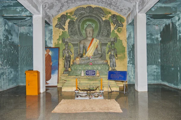 Phayao Thailandia Dicembre 2020 Statua Del Buddha Della Pietra Anteriore — Foto Stock