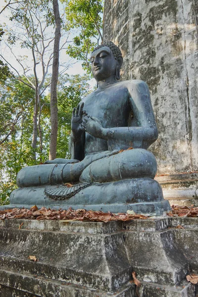 Phayao Thailandia Dicembre 2020 Statua Del Buddha Anteriore Sinistro Angolo — Foto Stock