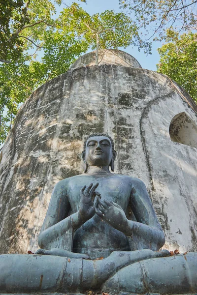 Phayao Thailandia Dicembre 2020 Ritratto Angolo Basso Zoom View Statua — Foto Stock