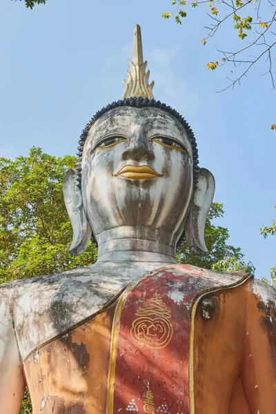 Phayao Thajsko Prosince 2020 Portrét Zoom Pohled Přední Socha Buddhy — Stock fotografie