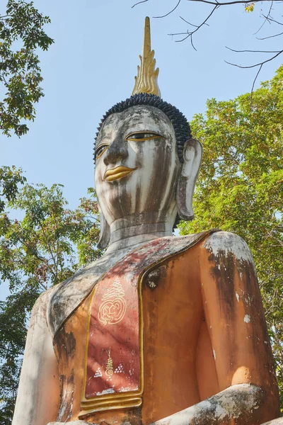 Phayao Thajsko Prosince 2020 Portrét Zoom Pohled Levý Přední Buddha — Stock fotografie