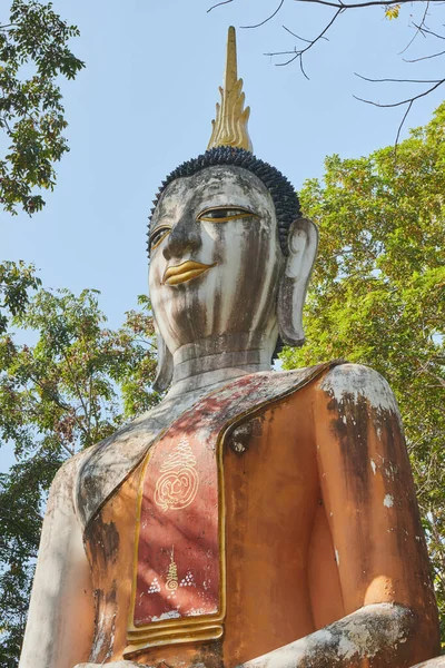 Phayao Thailandia Dicembre 2020 Ritratto Zoom Vista Frontale Sinistra Statua — Foto Stock