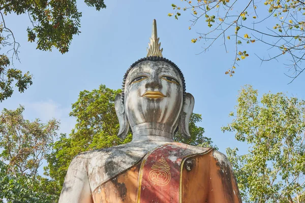 Phayao Thailandia Dec 2020 Zoom Visualizza Meditazione Anteriore Statua Del — Foto Stock