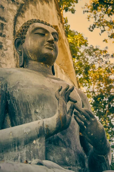 Phayao Tailandia Diciembre 2020 Retrato Bajo Ángulo Zoom View Buddha — Foto de Stock