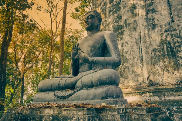 Phayao Thajsko Prosince 2020 Nízký Úhel Přední Levé Buddha Socha — Stock fotografie
