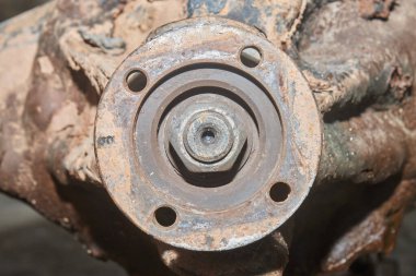 Ön Görünüm Diferansiyel Vites Kutusu, Flange ve Nut Orta Çerçevede