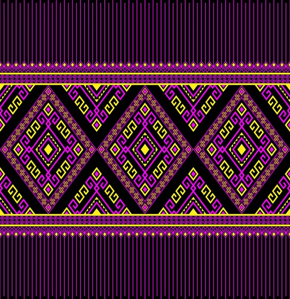 Magenta Yellow Ethnic Native Seamless Pattern Black Foundation Sydney Rhombus — стоковый вектор