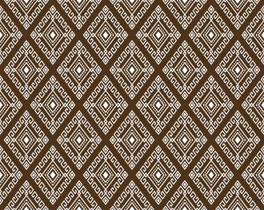 Simetri Rhombus Geometric Bohemian Stili Giysi, Giysi, Nakış, Kumaş, Paket Tasarımı Üzerine Beyaz Kabile veya Etnik Kusursuz Desen