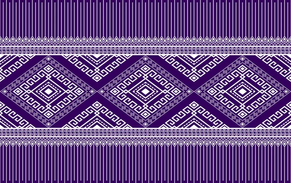 Patrón Blanco Nativo Tribal Sin Costura Sobre Fondo Púrpura Rombo — Vector de stock