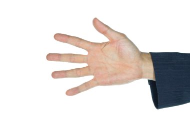 Beyaz izole iş adamı beş parmak