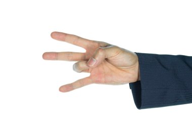 İş adamı yakalamak yüzük parmağı üzerinde beyaz izole