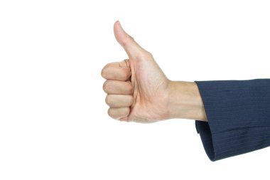 İşadamı başparmak izole üzerinde beyaz