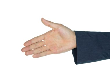 Beyaz izole iş adamı bir el sıkışma