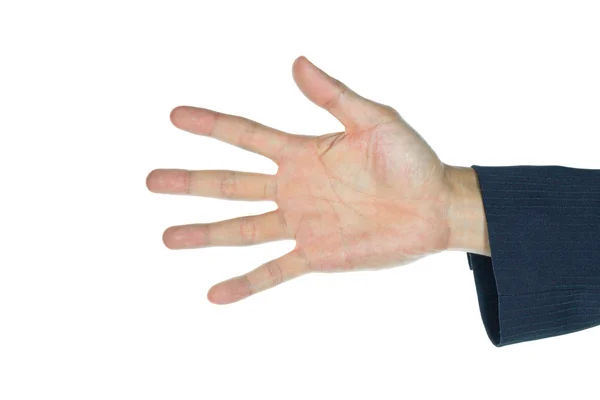 Бизнесмен "Пять пальцев на белом" — стоковое фото
