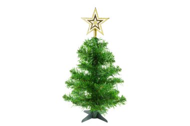beyaz zemin üzerine altın yıldız ile Noel ağacı
