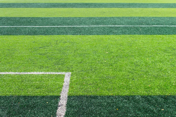 Linea obiettivo bianco del campo di calcio — Foto Stock