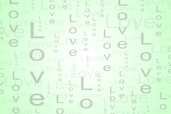 Love Text Background in Light Green Color — Stock Photo, Image