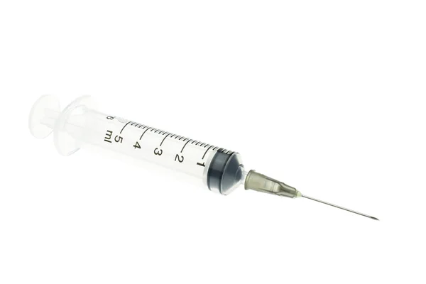 Beyaz arka plan üzerinde izole siyah şırınga
