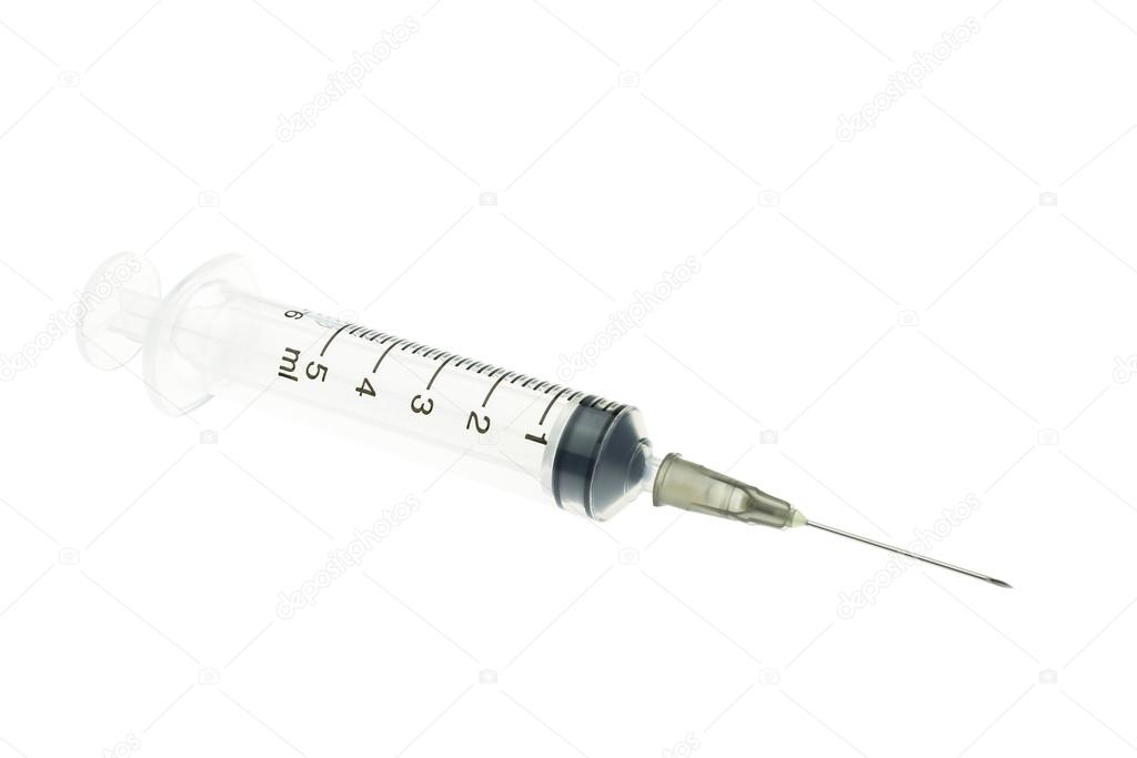 Black Syringe Isolated on White Background