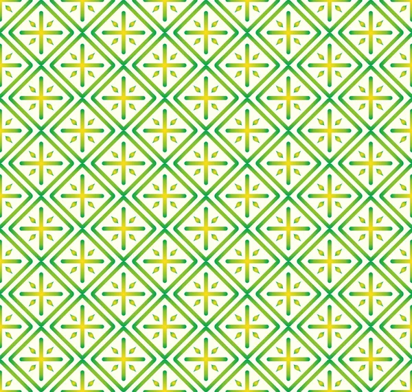 Зеленый плюс знак и прямоугольник бесшовный шаблон на Pastel Backgro — стоковый вектор