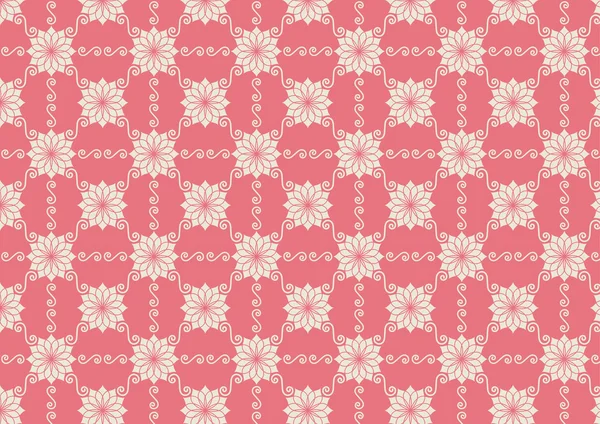 Vintage bloem en Swirl patroon op Pastel achtergrond — Stockvector