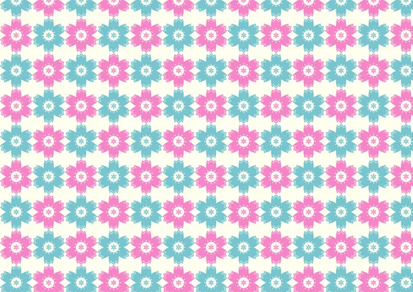 Vintage bloem en kleine cirkel patroon op Pastel achtergrond — Stockvector