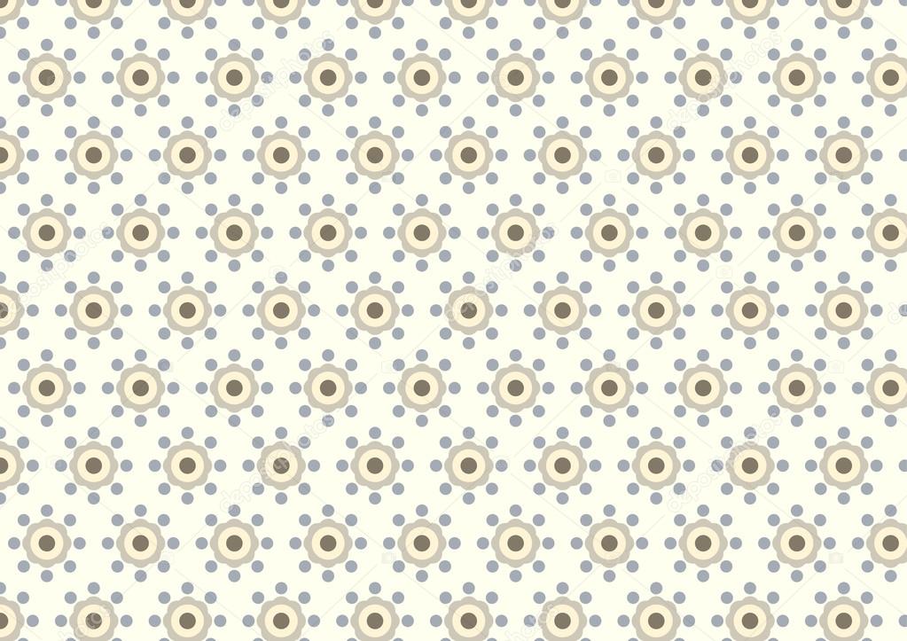 Vintage Flower and Circle Pattern on Pastel Color