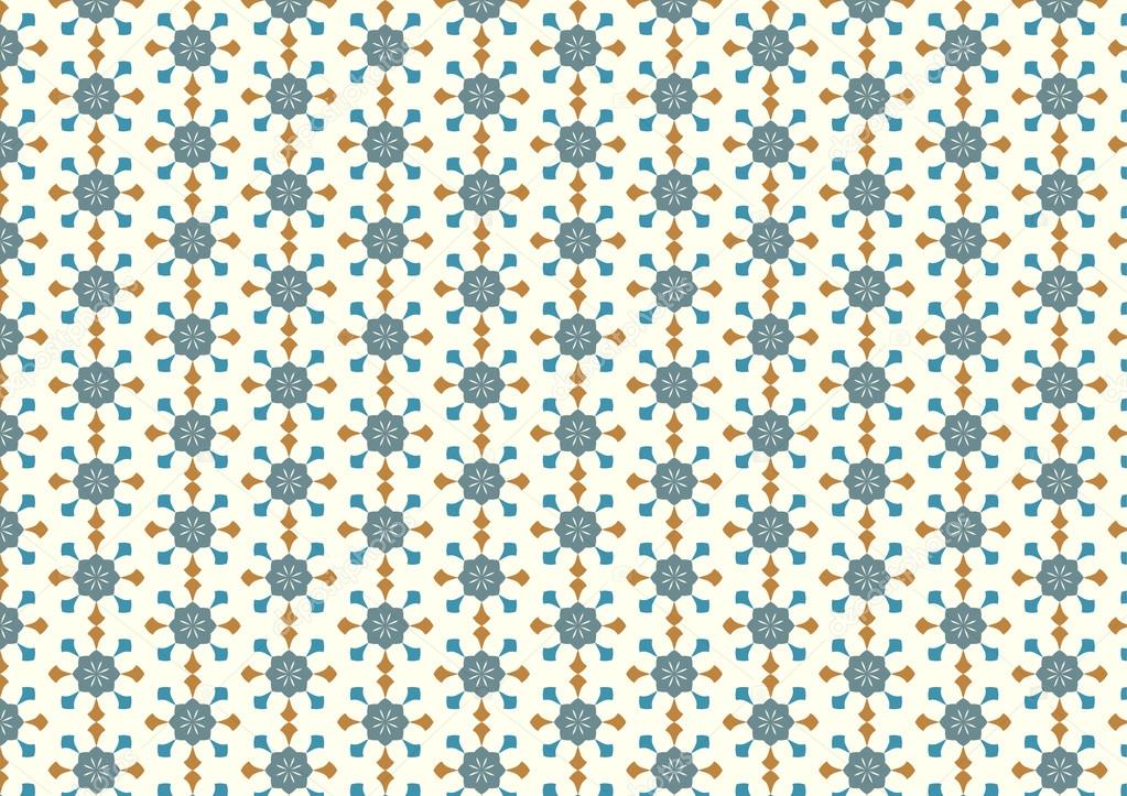 Retro Blossom and Arrow Shape Pattern on Pastel Background