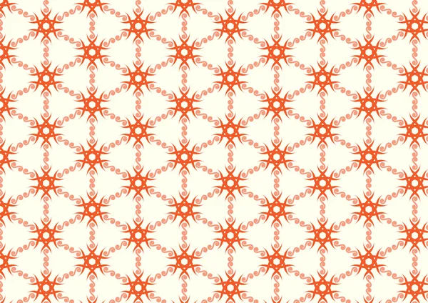 Oranje abstracte Tribal en Swirl patroon op Pastel achtergrond — Stockvector