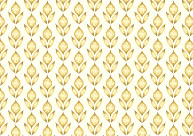 Retro altın çiçek ve yaprakları desen klasik tarzı