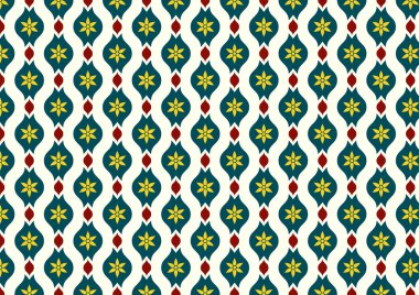 Koyu yeşil Retro çiçek ve yaprak ve Pastel Ba LOB desen